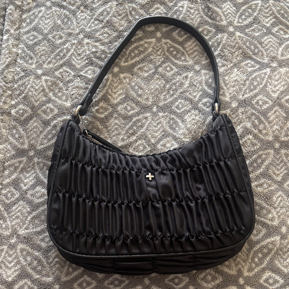 Princess Polly Black Ruched Shoulder Bag